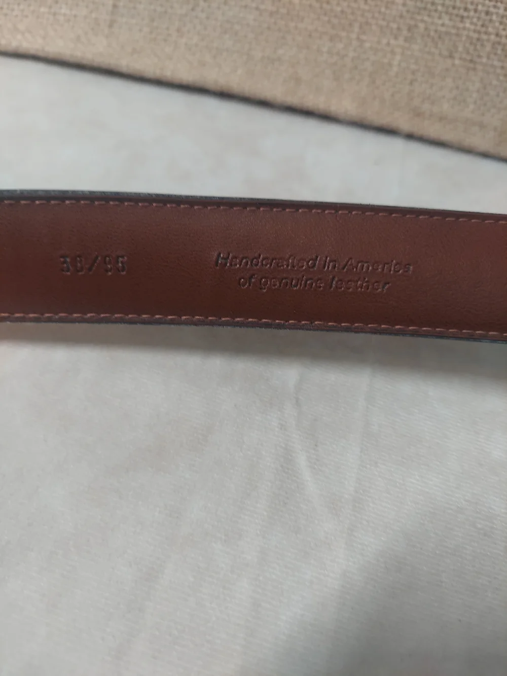 Men's Handcrafted in USA Genuine Leather Belt - Size 38 - Classic Brown